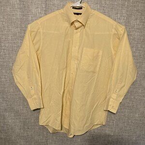 Tommy Hilfiger Mens Shirt Sz 16 32/33 (L) Yellow Check Button Down Long Sleeve